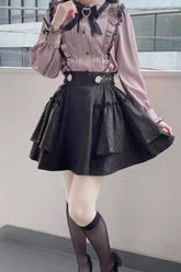 Jacquard Dark Pattern Bowknot Sweet Jirai Kei Japanese Lolita Skirt 3 Colors